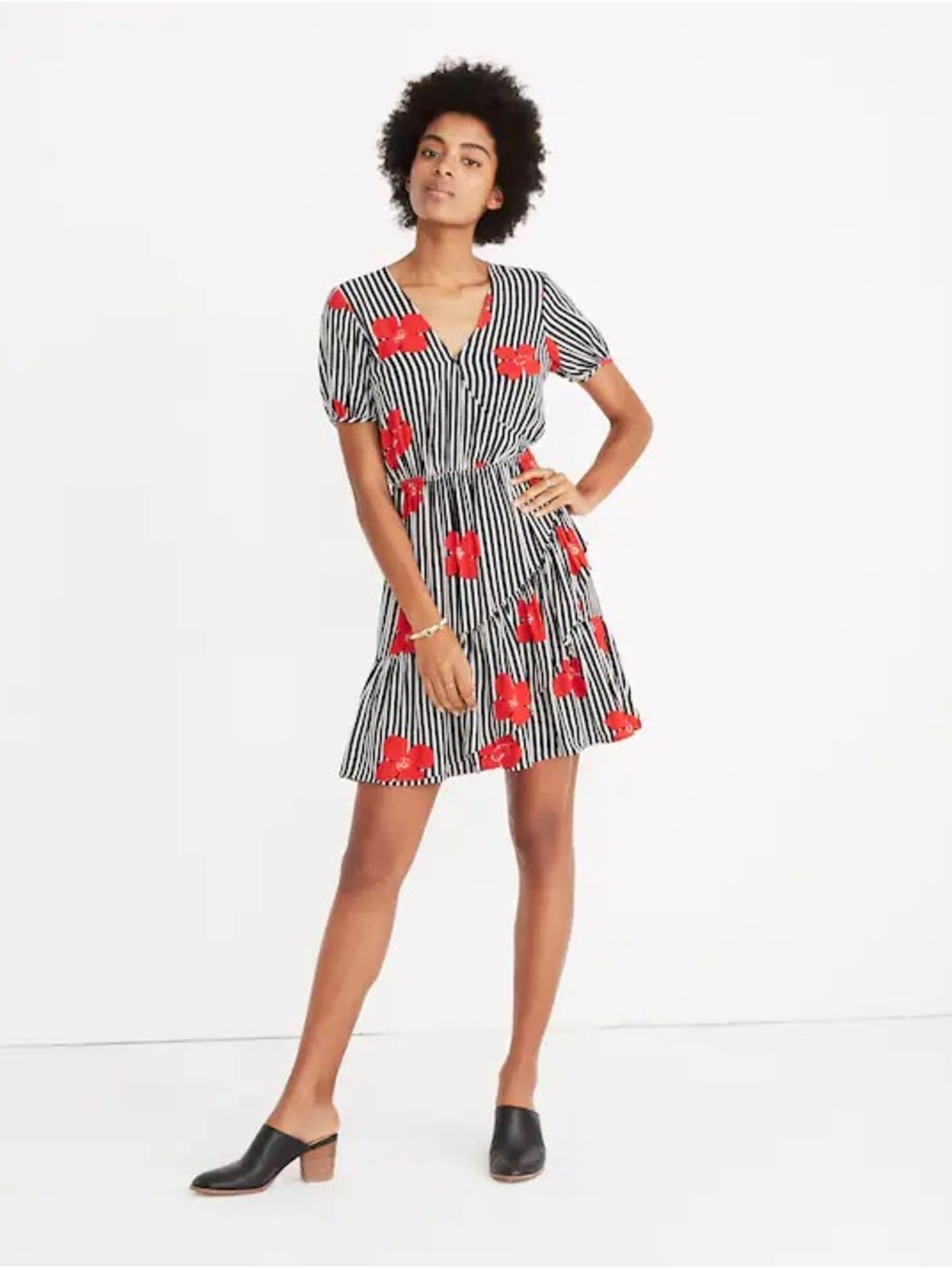 Madewell Ruffle-Wrap Dress in Candied Orchids